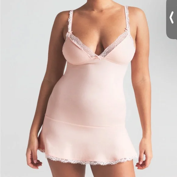 NWT SKIMS Cotton Jersey Slip Dress in Primrose - Picture 1 of 3